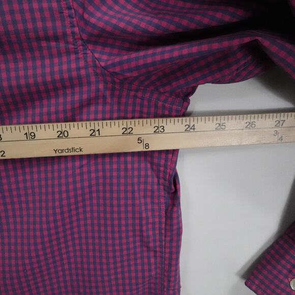 Vineyard Vines Shirt Mens Large Purple Blue Check Button Down Whale Logo Classic - Picture 13 of 16
